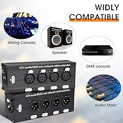 Copkim 10 Pack 4 Channel 3 Pin Multi Network XLR