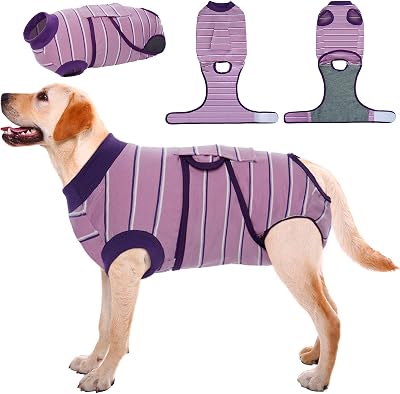 Kuoser Dog Recovery Suit After Surgery Female Adjustable Back Length Cotton