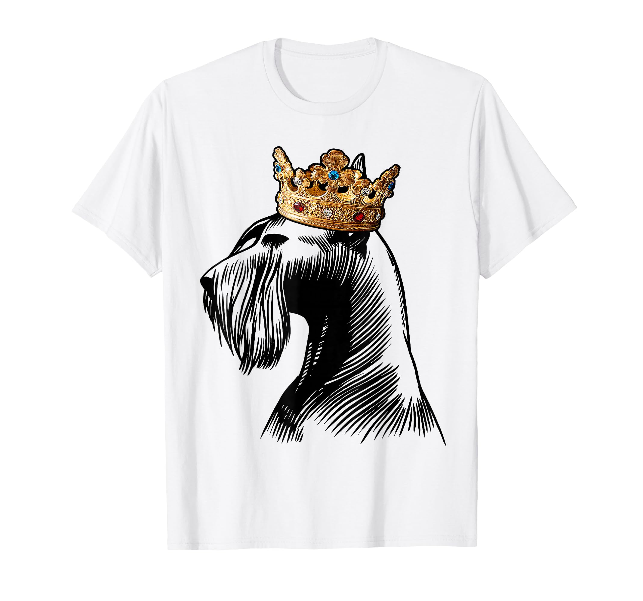 Giant Schnauzer Dog Wearing Crown T-Shirt