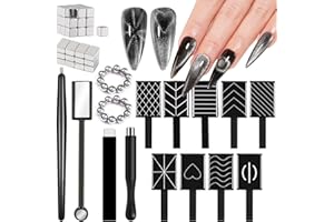 JFIYUOMCI 72Pcs Nail Magnet Tool Set, Cat Eye Gel Nail Polish Magnet Wand, Magnetic Nail Polish, Cat Eye Magnet for Nails, Cat Eye Magnets Tool Nail Design Tools Nail Art Accessories