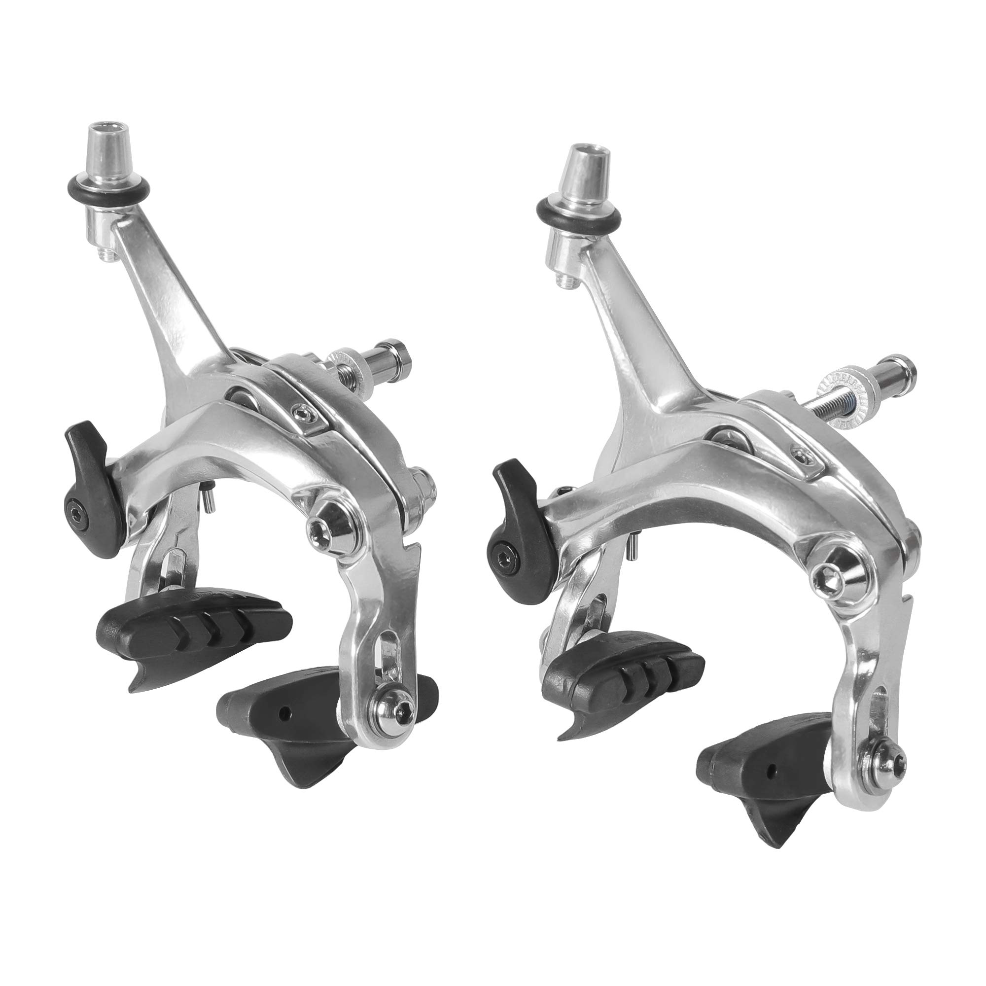 SENQI Road Bicycle Brake Fixed Gear Bike Brake Front and Rear Caliper Brake, Bicycle Parts C Bakes 47-57mm Bike Parts(Silver 1 Pair)
