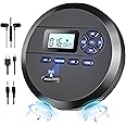 CD Player Portable, DESOBRY Portable CD Player with Speakers & FM Transmitter, Compact CD Player for Car Built-in 2000mAh Rechargeable Battery, Walkman CD Player with LCD Screen, Earphones, AUX Cord