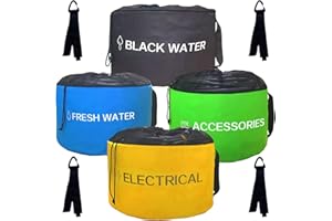 Secbulk Rv Sewer Hose Storage and Organization Bag for Rv/Camper accessories, 4 Color-coding Bags for Fresh/Black Water Pipe or Electrical Hose