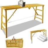 Foldable Scaffolding Platform, 70.8x15.2x36.2-62 Inch | 770 Lbs Capacity, Adjustable Height Industrial Step Ladders, Ideal for Painting, Wiring and Home Decor