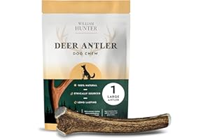 William Hunter Naturally Shed Deer Antlers for Dogs - Long Lasting Dog Antler Chews for Aggressive Chewers, Ethically Sourced
