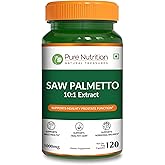 Pure Nutrition Saw Palmetto 10:1 Extract, 5000mg Strength | 120 Veg Caps | Prostate Support | Once Daily Prostate Supplement for Men
