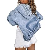Artist Unknown LANGO Women's Casual Detachable Denim Jacket Hooded