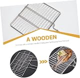 SUPVOX Stainless Steel BBQ Fish Grill Basket Handle Thickened Mesh Steak view 7