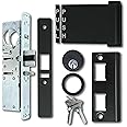 Summit Doorware Storefront Door Mortise Deadlatch Lock & Exit Paddle Handle Kit w/Mortise Cylinder & Keys in Duronotic Finish (Push to Left) - High Grade Adams Rite Style Lock - Maxium Security