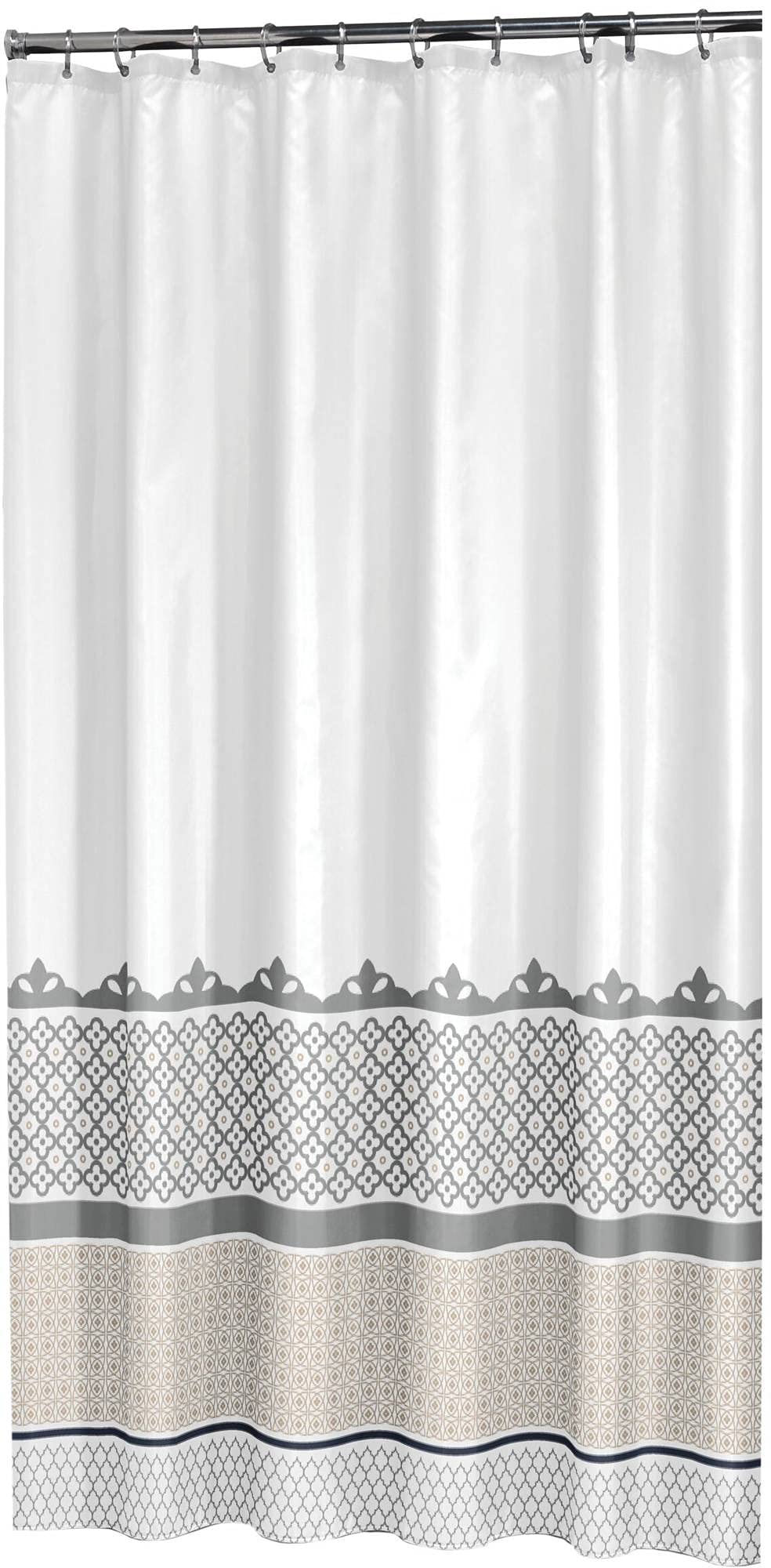 Sealskin Marrakech Shower Curtain, Polyester, Silver, 180 x 200 cm