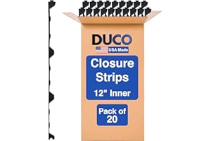 DUCO PLASTICS & SUPPLY Duco 12 Inch Inside Profile (20 Pack) R Panel Foam Closure Strips for Metal Roofing Panels - 3 Feet Long, Black Rib Corrugated Metal Roof Foam Closure Strips