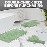 wyewye Microfibre Bath Mat 2cm Thick 40x60cm Light Green Non-Slip view 2