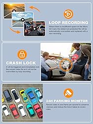 PRUVEEO 360 Degree View 4 Channel Dash Cam Front