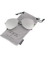 SojoS Cat Eye Mirrored Flat Lenses Street Fashion Metal