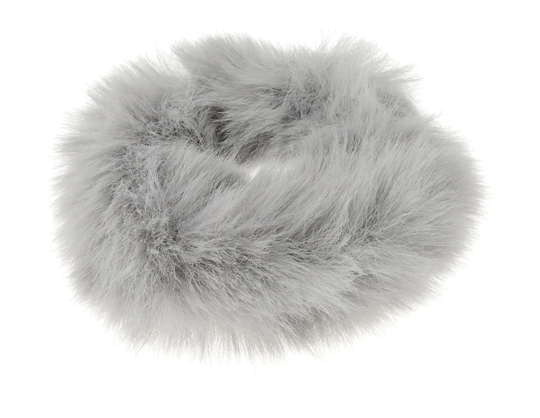 Cute Womens Girls Soft Plush Faux Fur Fabric Winter Sleep Christmas Birthday Wedding Bridesmaid Party Ponio Tie Elastic Accessories Bobbles Ponytail Holder Band Hair Scrunchie (Mid Grey)