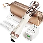 1.5 Inch Barrel (2.8’’ Plus Bristles) Dual Voltage(110~250V) Round Brush Blow Dryer, Hair Dryer Brush with European Plug Adapter, 4-in-1 Negative Ionic One Step Volumizer Dryer