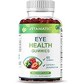 Vitamatic Eye Health Gummies with Lutein, Zeaxanthin, Vitamin C, E & Zinc – Mixed Berry Flavor – 60 Gummies –Non-GMO, Gluten-Free