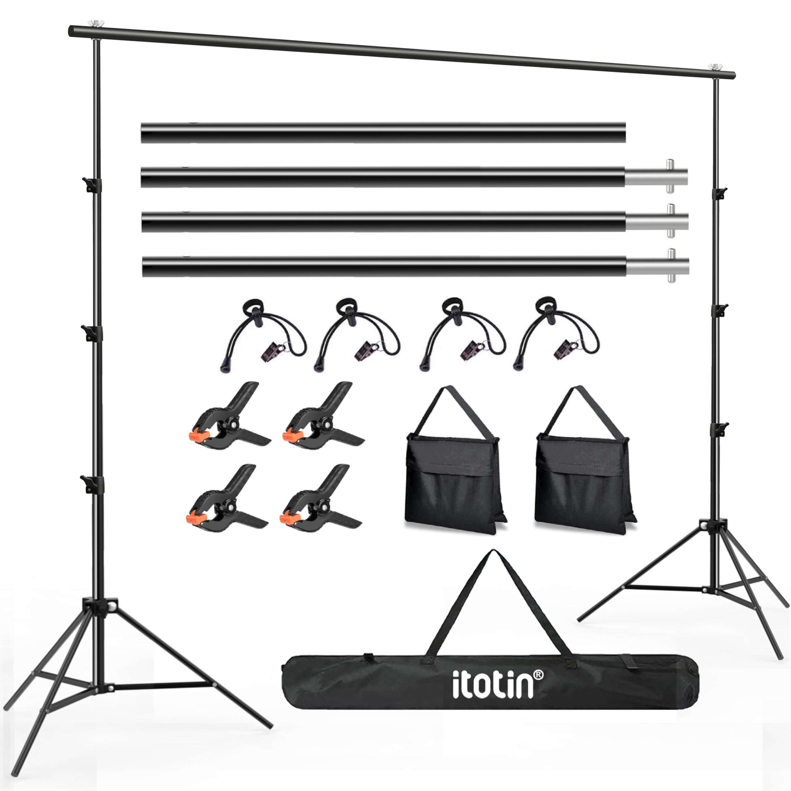 Photo 1 of **MISSING PARTS** Photo Backdrop Stand, 10x9ft(WxH) Adjustable Photography Backdrop Stand, Aluminum Alloy Studio Photo Background Stand Support System for Party, Wedding, Photography, Advertising Display
