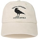 InnoBeta Edgar Allan Poe Gifts, Cap for English Teacher, Women, Men for Christmas, Birthday, Adjustable Embroidered Baseball Hat White