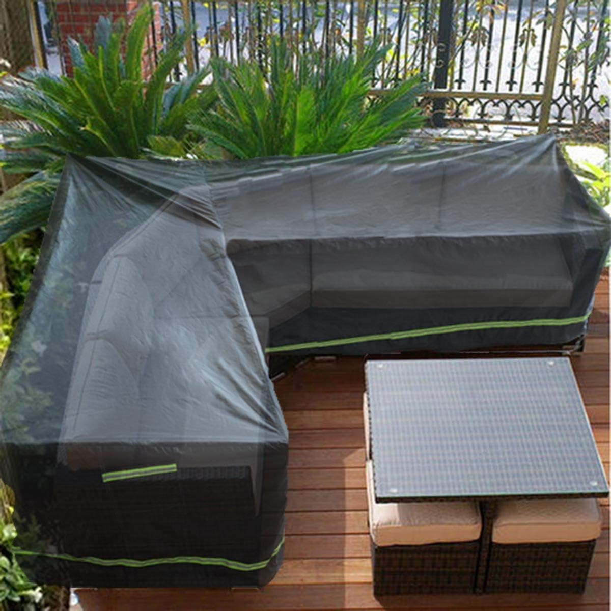 NA Patio sectional Sofa Cover V-Shape Waterproof Outdoor sectional Furniture Cover L-Shape for Garden Couch Lounge Set (V-Shape) : Garden & Outdoor