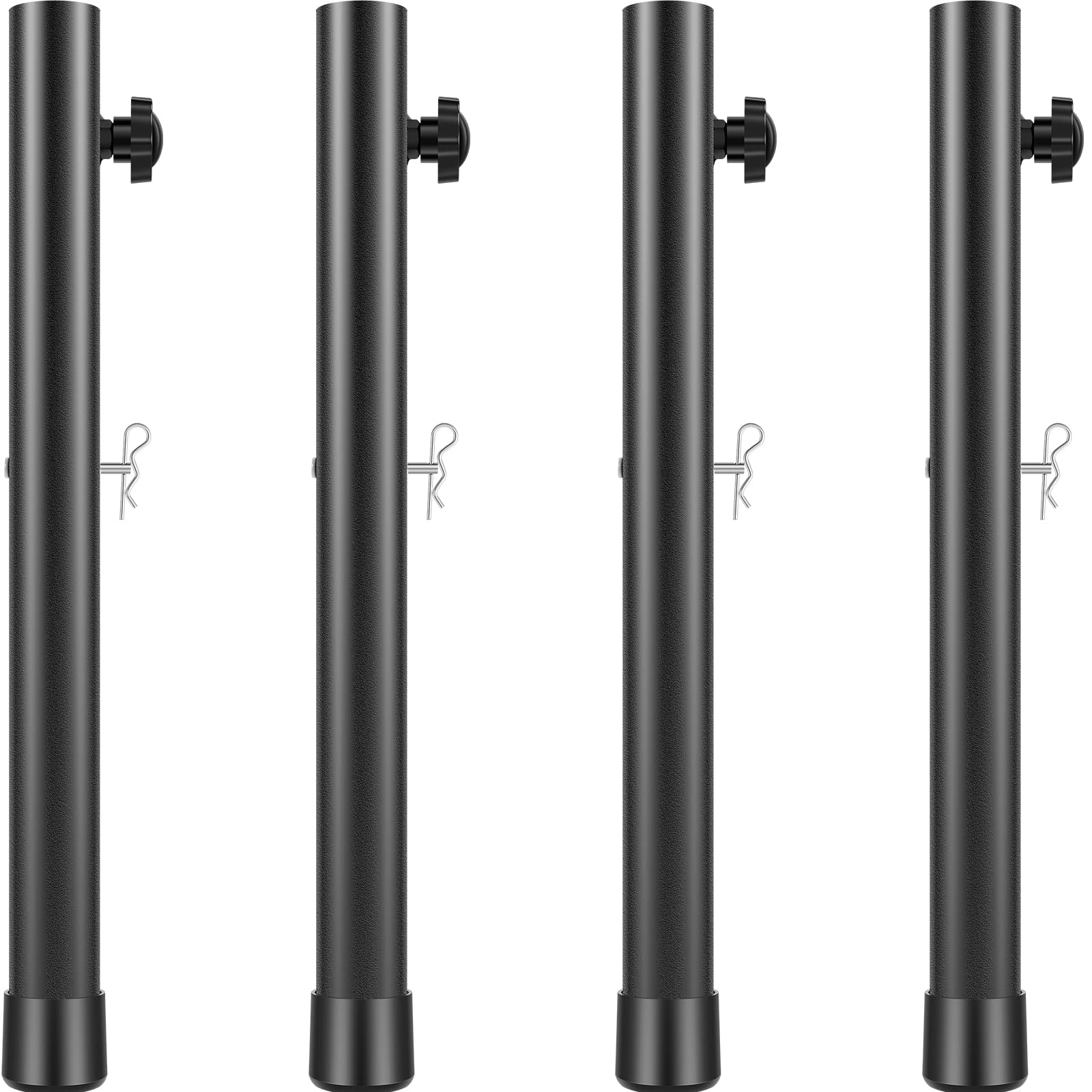 Beenle-Icey 4Pcs Folding Table Leg Extenders, 3.6"/ 5.2" Adjustable Heights Desk Legs, DIY Heavy Duty Steel Breakfast Bar Legs with Fixing Bolts for Furniture Table Coffee Table Dining Table (44cm)
