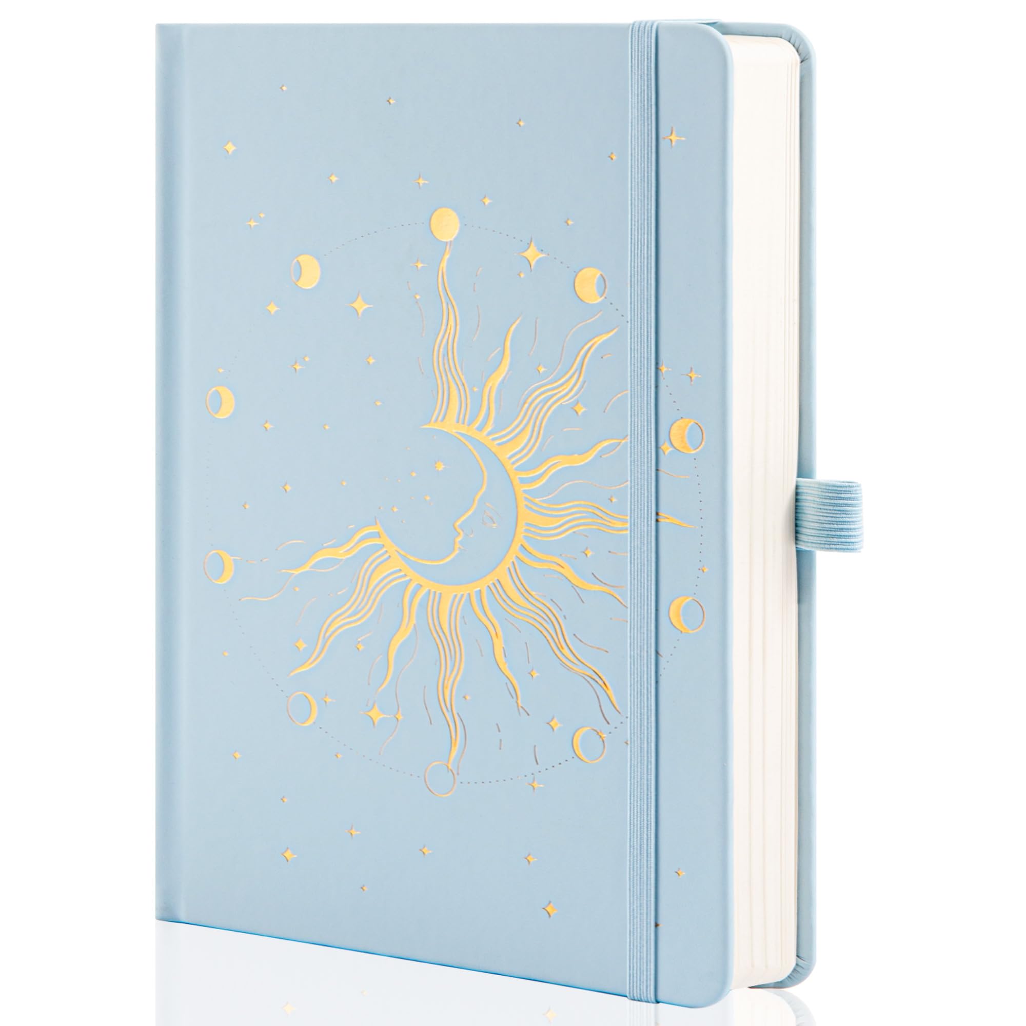 MGGAO Sun & Moon Journals for Women Men, A5 Hardcover Notebooks for Writing for Work, Travel, School, 318 Numbered Pages, 14.7 x 21.4 cm