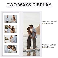 Vittanly 8x20 Collage Picture Frame, Displays 4Pcs