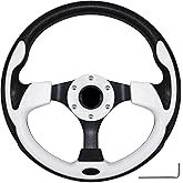 QYMOPAY Golf Cart Steering Wheel, Skid Steering Wheel, Universal Golf Cart for Club Car EZGO RXV and TXT, Yamaha, Precedent Tempo, DS