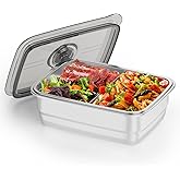 AERKINE Electric Lunch Box For Adults - Rechargeable 75W Self-Heating Food Warmer with 1.5L Stainless Steel Container, Heated Lunch Box For Office, Picnic, Car & Outdoor Use(Silver)