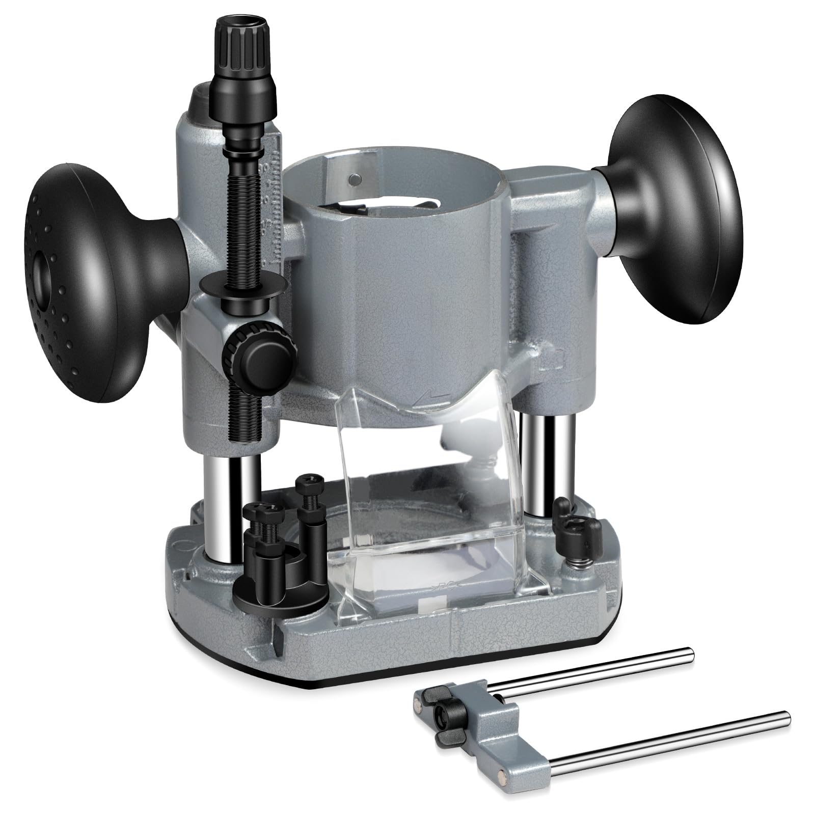 Photo 1 of Avtbeisty Compact Router Plunge Base For Compact Router, Aluminum Plunge Router Bracket Compatible with 65mm Diameter Palm Router