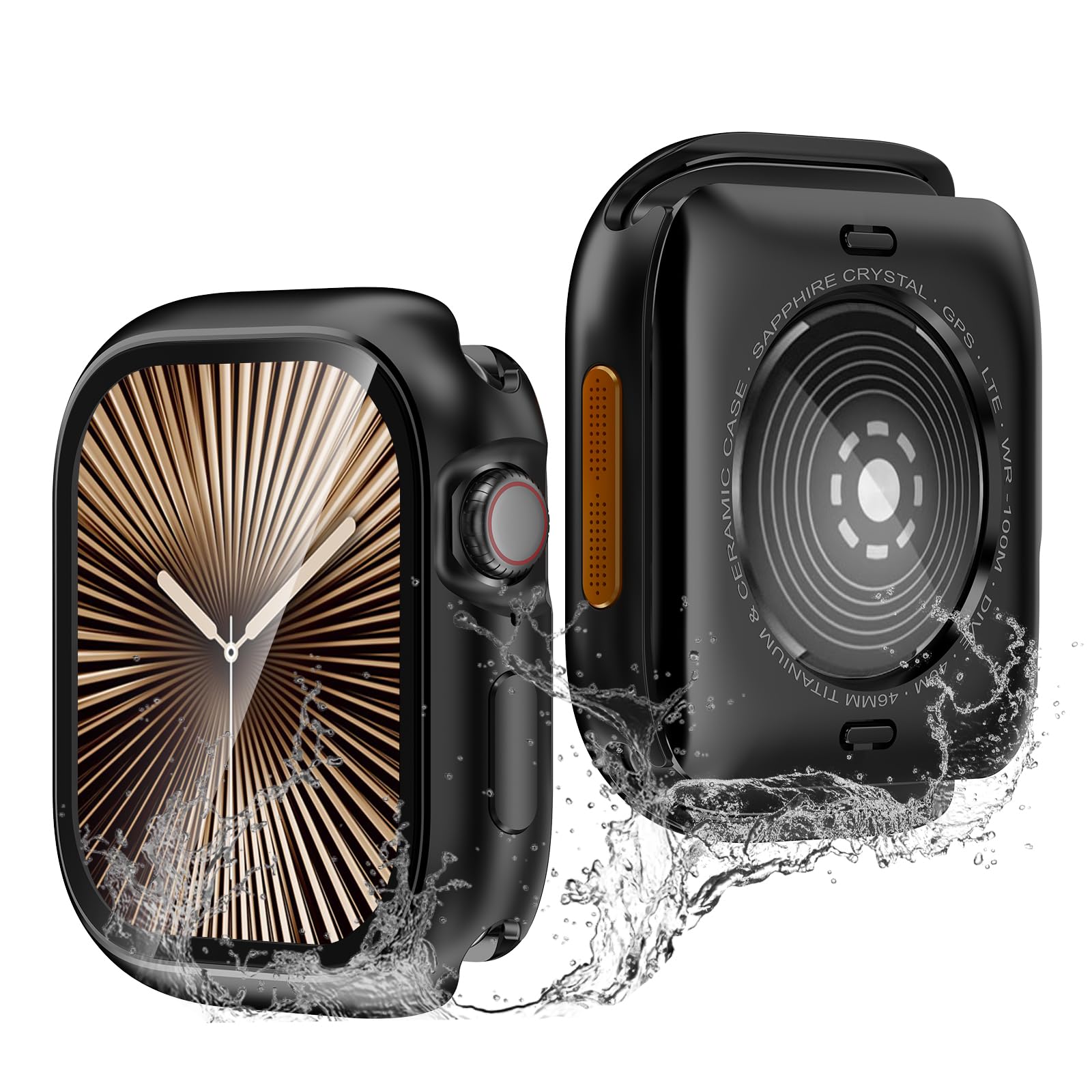 Photo 1 of YIJDACASE Anti-Crack Case for Apple Watch Series 10/11 Screen Protector 46mm,Metal Bumper Built-in Tempered Glass+IMD PC Back 360° Full Protective Waterproof Face Cover Compatible iWatch