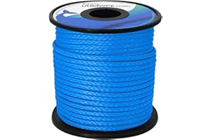 emma kites Hollow UHMWPE Braided Cord 1.3mm, 1.6mm, 2mm Spliceable for Tent Guyline Tarp Hammock Ridgeline Whoopie Sling Bear Bagging for Camping Backpacking