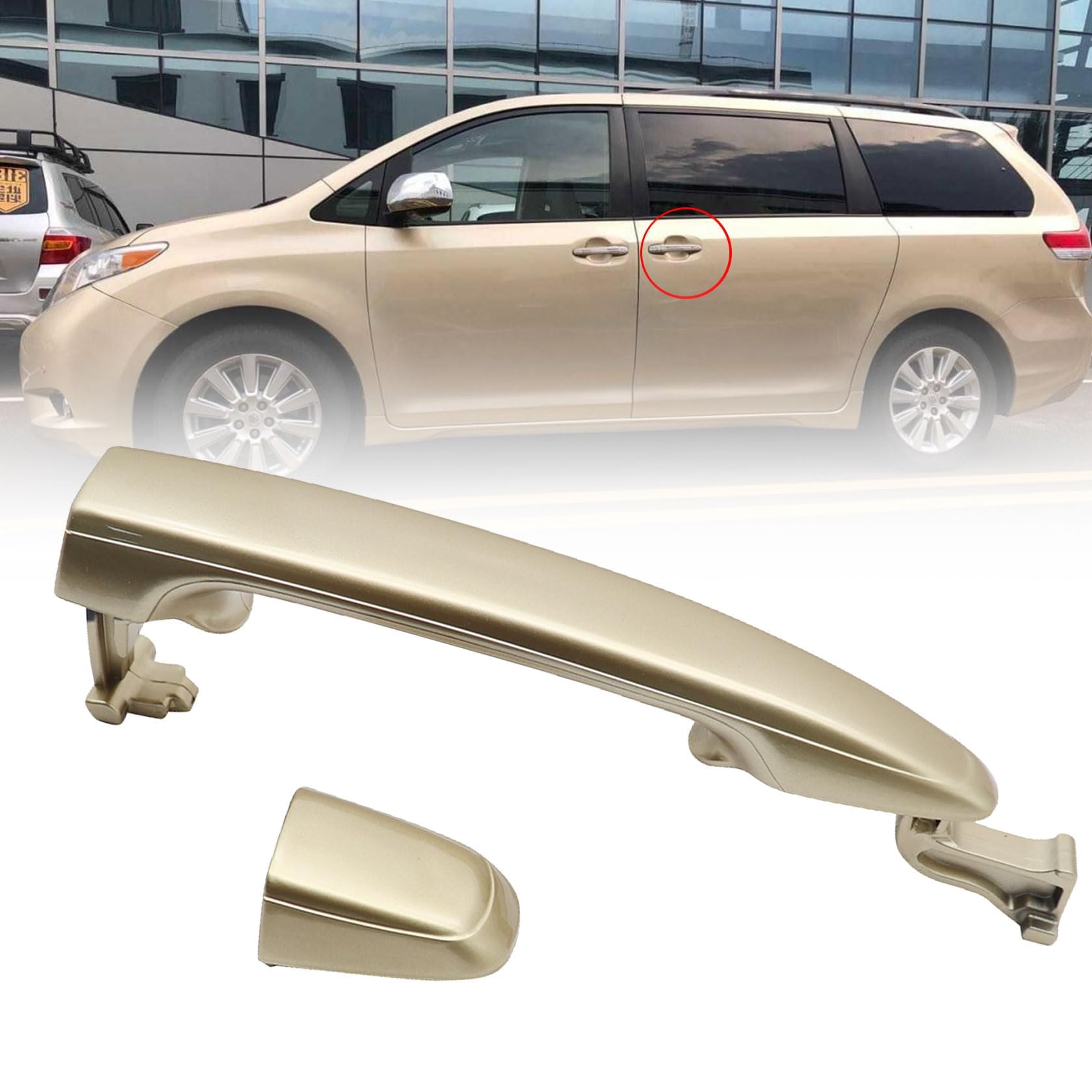 Photo 1 of FZJDSD Rear Left or Right Sliding Gold Door Handle Compatible with Toyota Sienna 2004-2010 Replace 69213-08020 69227-08040