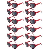 Blulu 12 Pieces Neon Colors Heart Shape Sunglasses for Women Party Favors and Festival