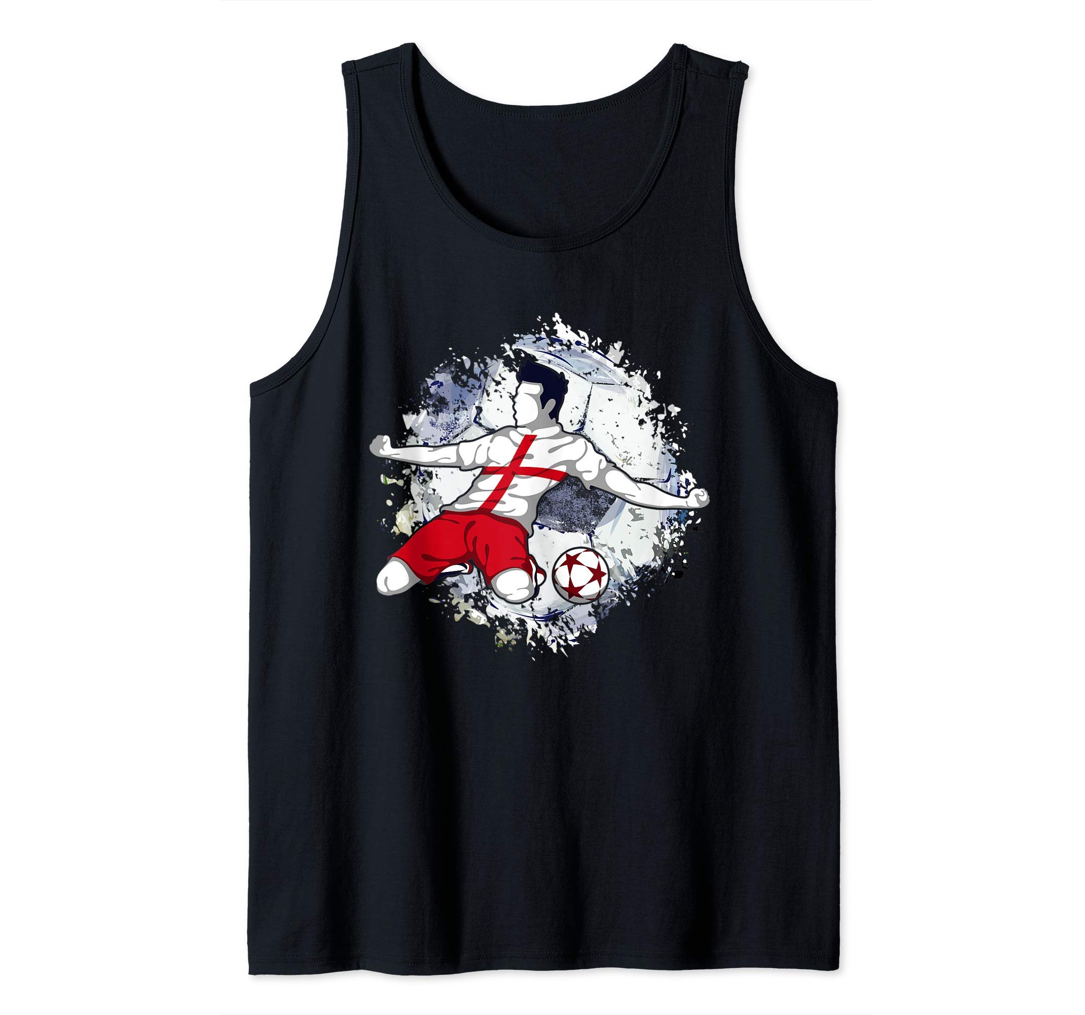 England Soccer English National Flag Football Striker Art Tank Top