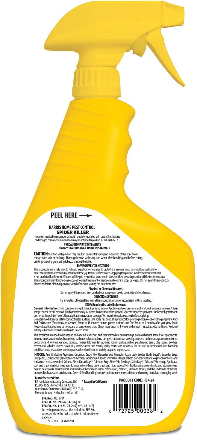 Amazon Com Harris Spider Killer Liquid Spray With Odorless And Non Staining Formula 32oz Home Pest Control Sprayers Garden Outdoor