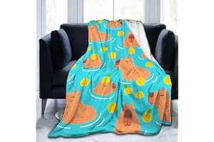 VOOHDDY Cute Capybara Animal Blanket, Soft Blankets Flannel Bed Throw Cozy Lightweight Plush Gifts for Kids Boys Girls Women Men Sofa Couch Bedroom Living Rooms Warm All Season, Home Decor, Small 50"x40"