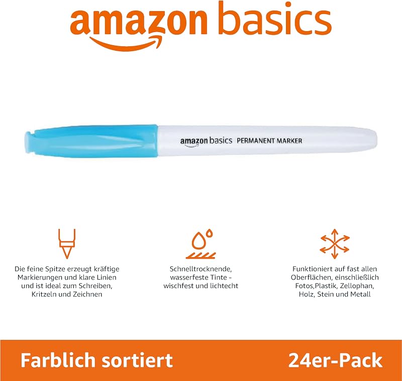 Permanent Marker, 24 Stück, 1er-Packung, Sortiert