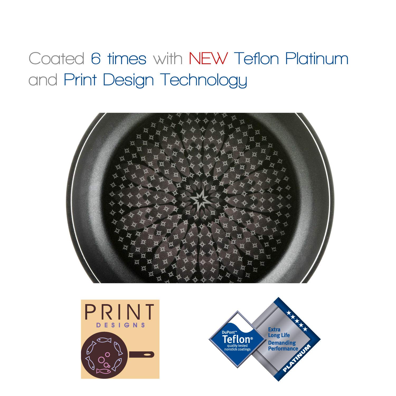 TECHEF – Blooming Flower Frying Pan, with Teflon Platinum Non Stick Coating (PFOA Free)/Ceramic Coated Outside/Induction Ready ('20 cm (8 in)) by TECHEF