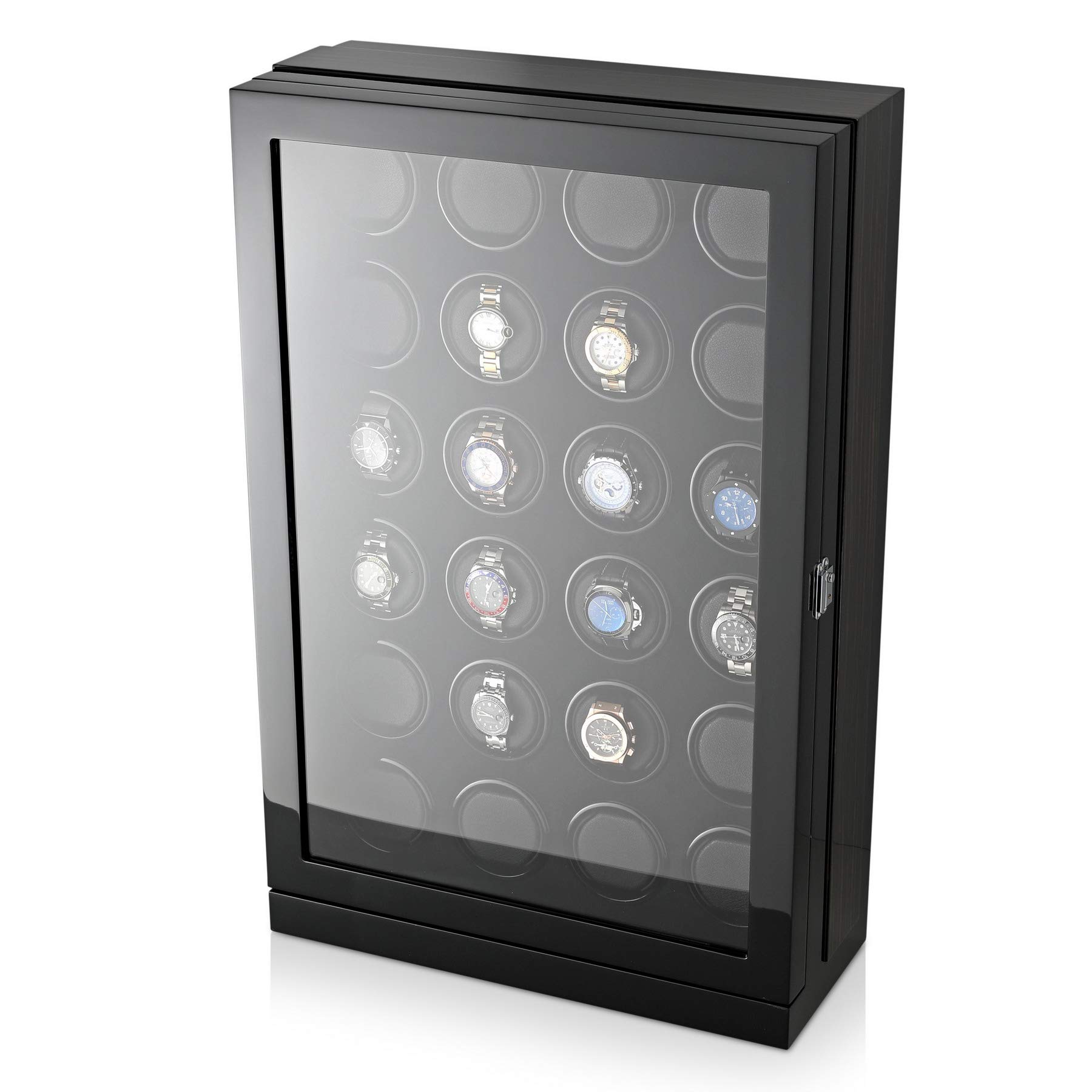 24 Watch Winder with Hi-Gloss Finish and LED Backlight