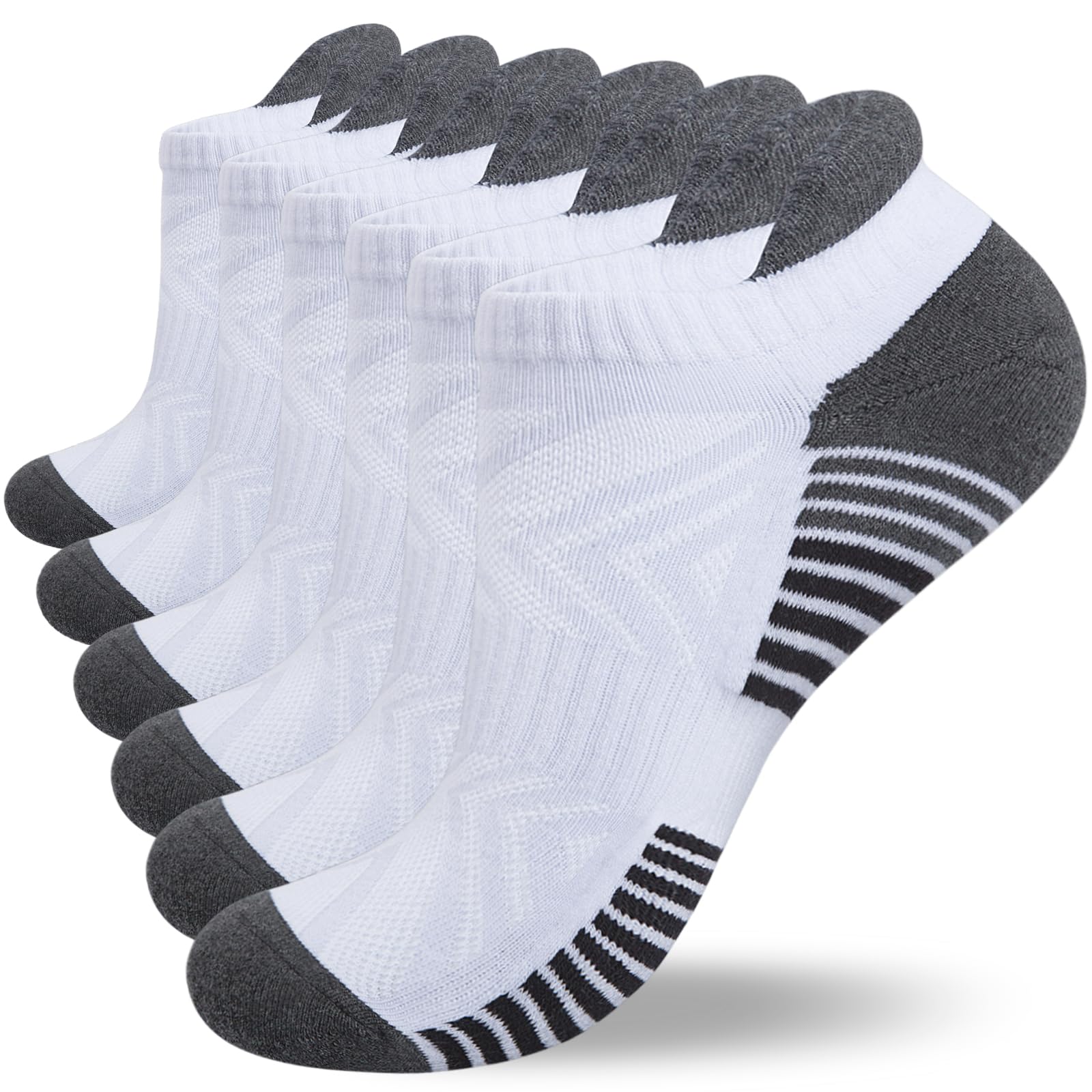 Lapulas Ankle Socks Thick Cushioned Trainer Mens Sports Cotton Running Women Low Cut Breathable Athletic Sock (6 Pairs)