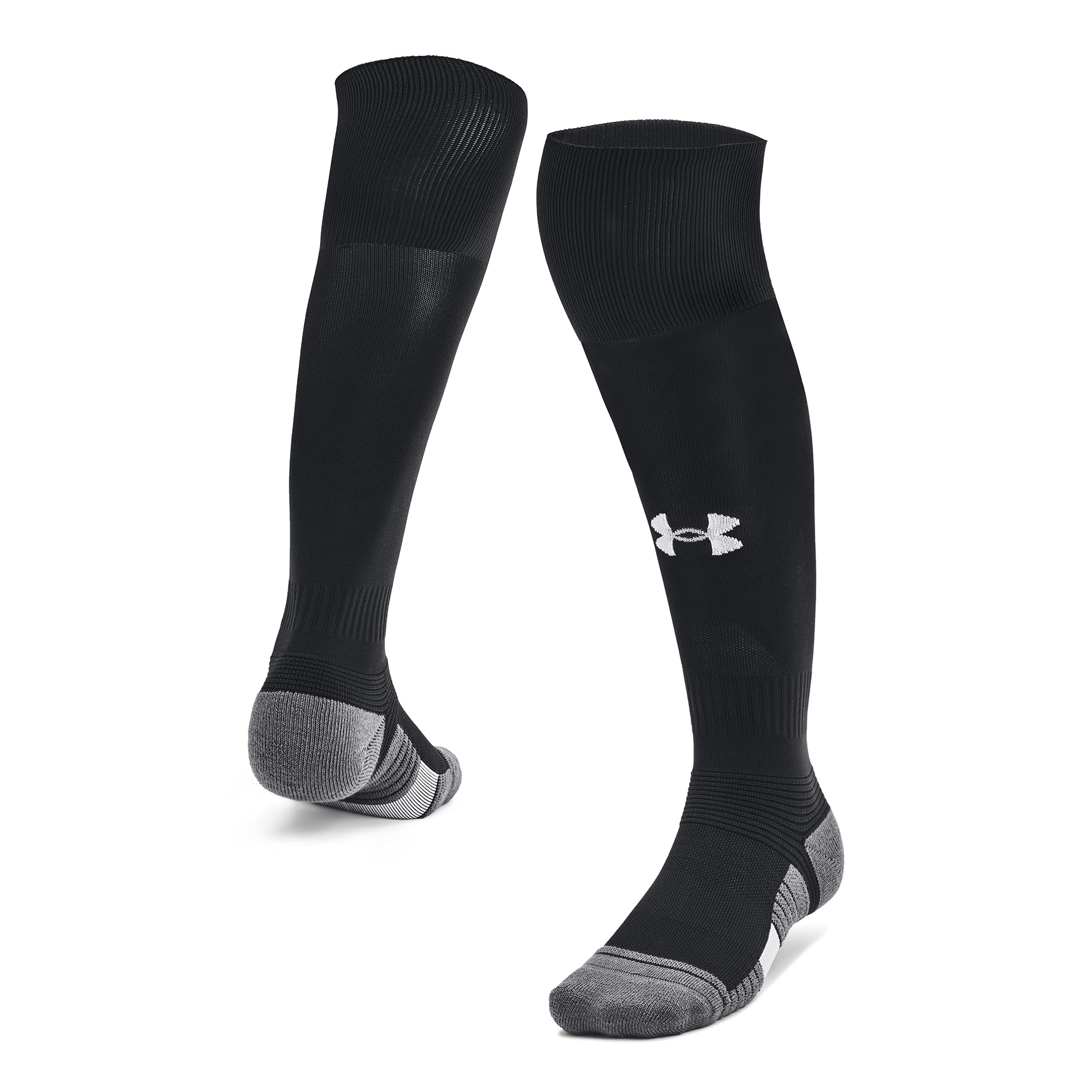 Photo 1 of Under Armour Unisex-Adult Magnetico Over the Calf Socks 1 Pack, (001) Black/Pitch Gray/White, Medium