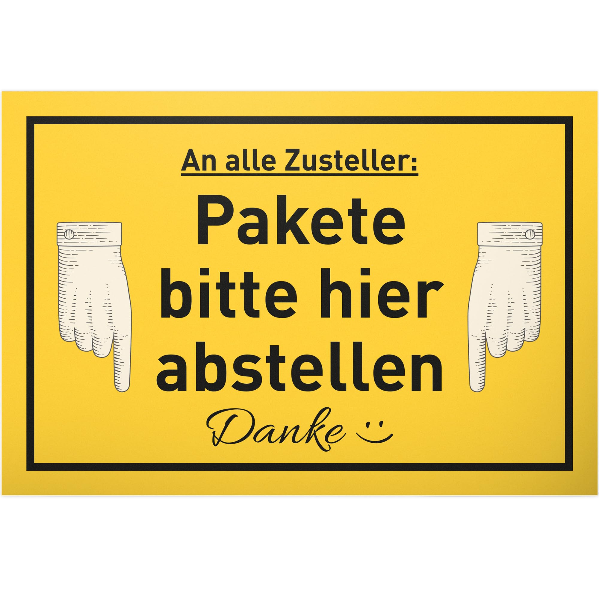 DankeDir! Parcels please place here Plastic Sign 30 x 20 cm Note Parcel Mailman Delivery Driver Sign Store Parcel ments Permit Deliveries
