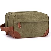 Vorspack Toiletry Bag Hanging Dopp Kit for Men Water Resistant Canvas Shaving Bag with Large Capacity for Travel - Army…