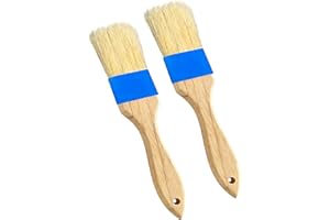 Pastry Basting Brush - Food Grade, Non-Shedding Natural Bristle, Heat Resistant Wooden Handle, Durable Kitchen Tool for Bakin