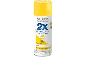 Rust-Oleum 334046 Painter's Touch 2X Ultra Cover Spray Paint, 12 oz, Gloss Sun Yellow