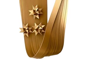 FROEBEL MINT Shimmer Metallic Paper Strips ~Weaving, Moravian Stars, German Stars, Froebel Stars (50 strips) (Antique Gold, 3/4 inch)