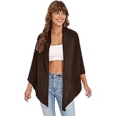 iWoo Women Soft Shawl Wraps kintted Open Front Poncho Sweater for Spring Fall Winter