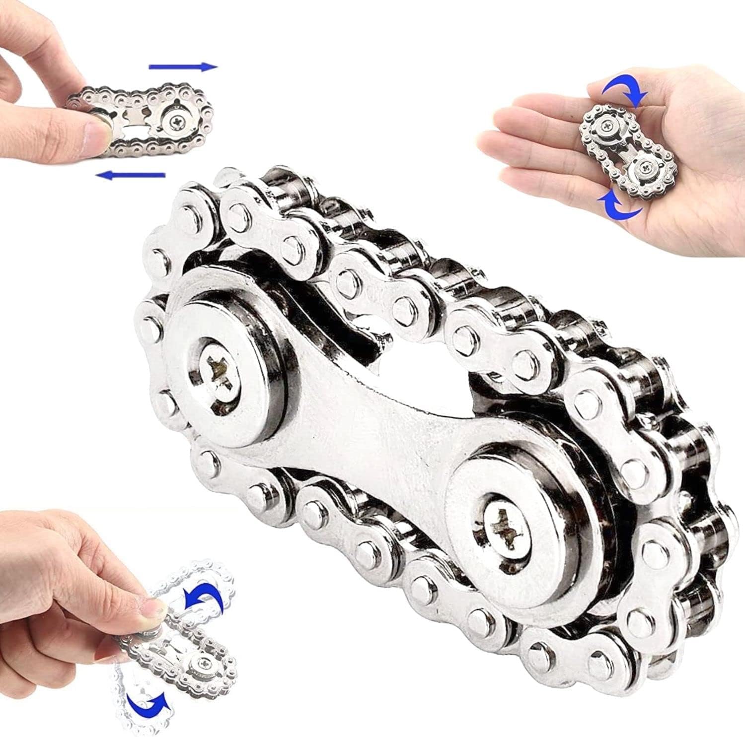 Yeefunjoy Fidget Chain Sensory Toys, Single Finger Smooth Fast Bearings Bike Chain Gears Hand Fidget Rotating, Durable Mechanics, Relieve Stress, Anxiety, Party Favors Gifts For Kids Adult Autism ADHD