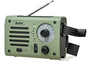 Kaito KA380 Emergency Radio and Portable Bluetooth Speaker - AM/FM NOAA Weather Radio Rechargeable with Solar Panel and Hand 
